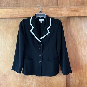 Black lined Casual Corner blazer with white trim, size 12